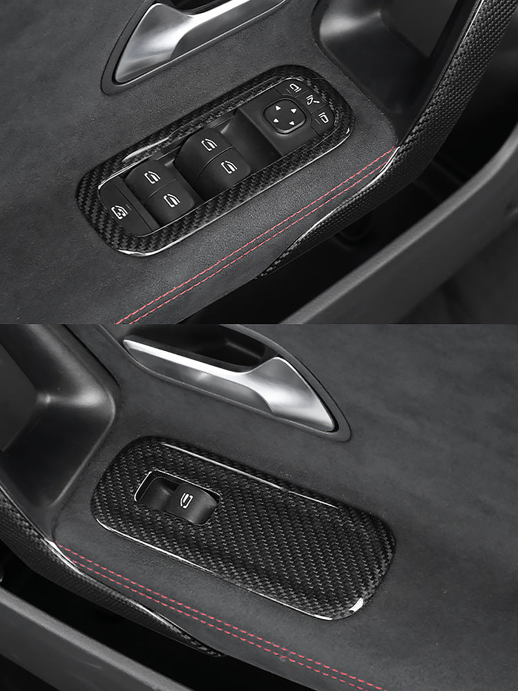 Mercedes-Benz CLA C118 W177 V177 A35 A45 Carbon Fiber Window & Trunk Button Frame Cover