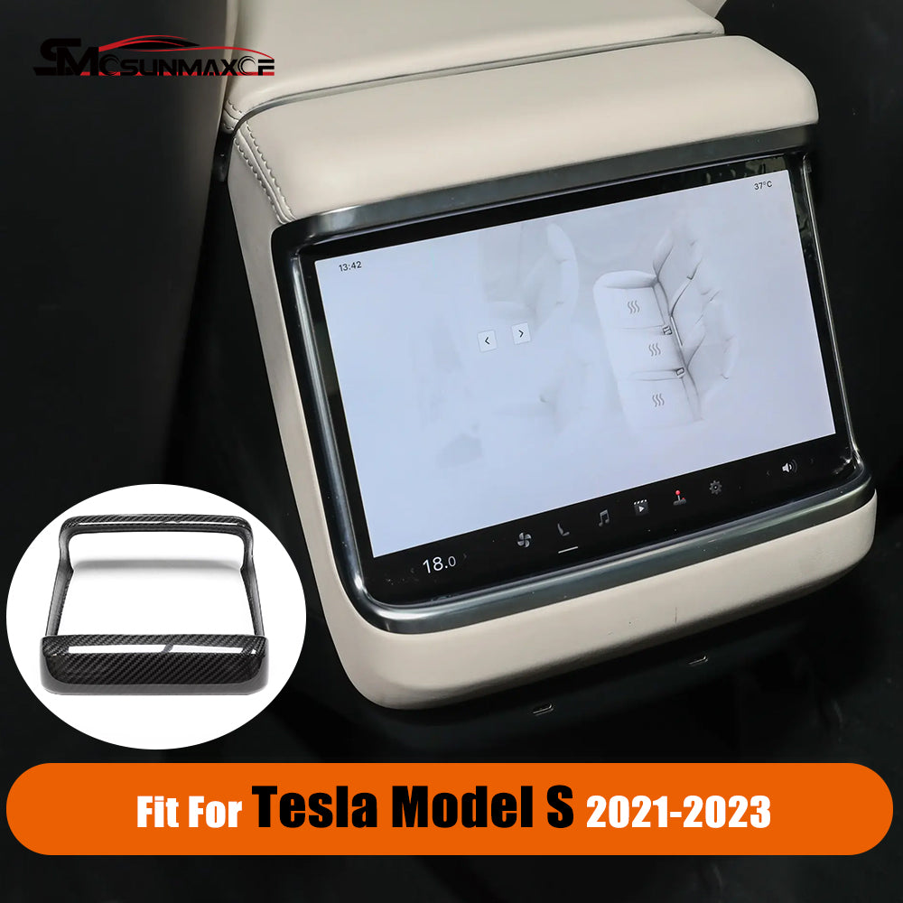Tesla Model S 2021-2023 Carbon Fiber Rear Screen Frame Cover