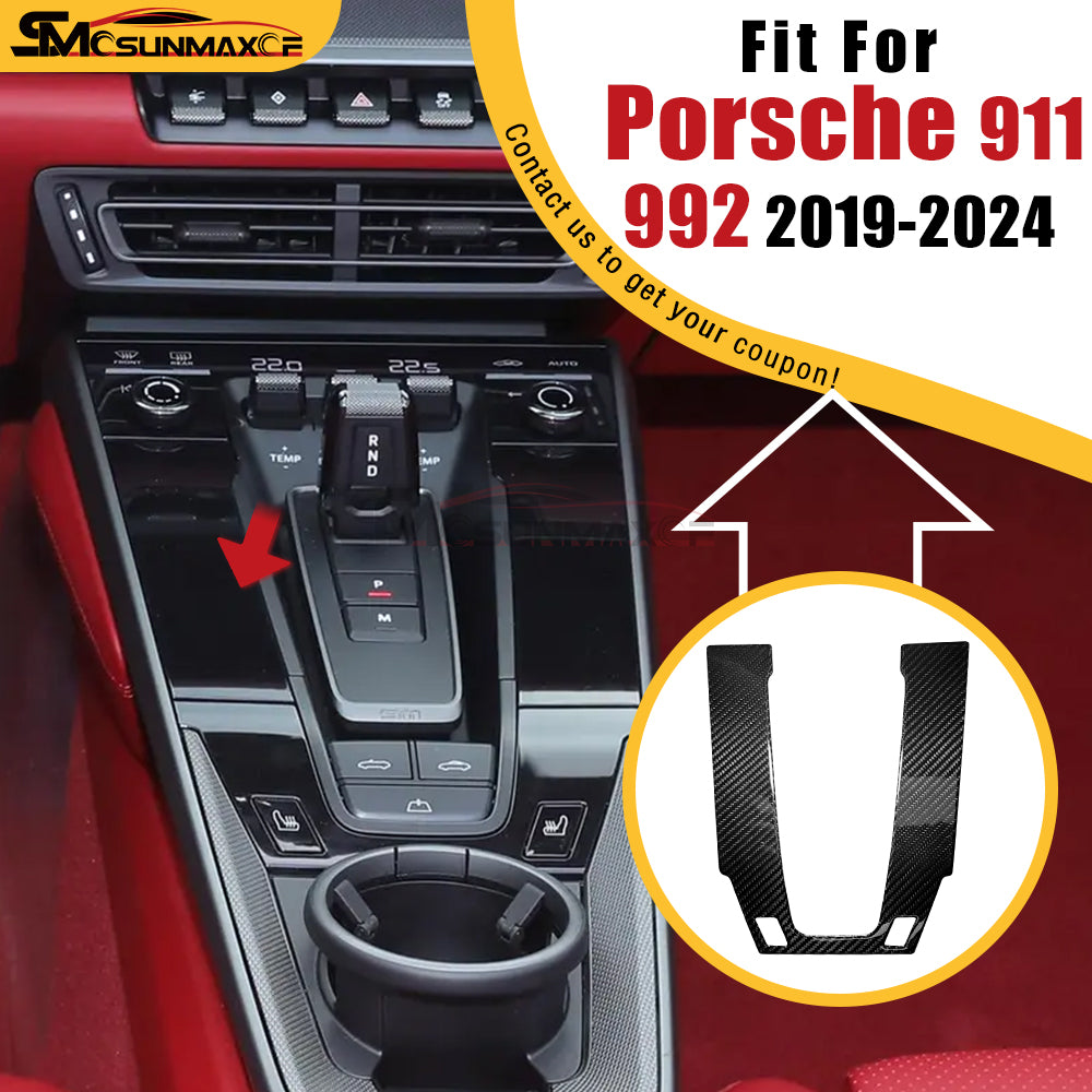 Porsche 911 992 Carbon Fiber Center Console Cover (2019-2024)
