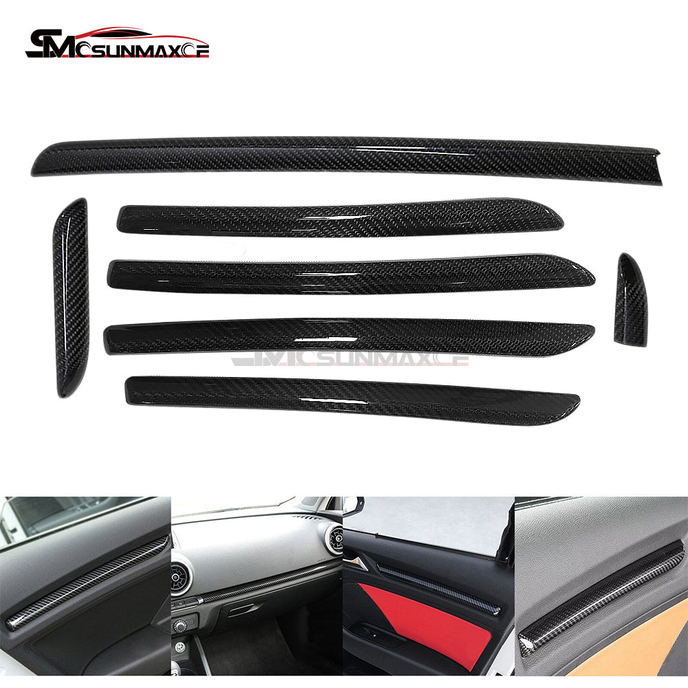 Audi A3 8V S3 RS3 Carbon Fiber Interior Trim Kit (7PCS, 2012-2020)
