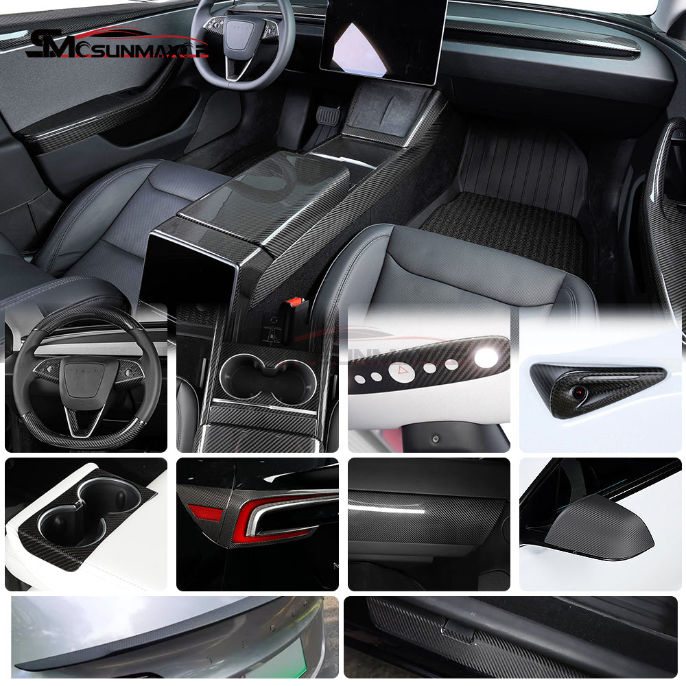 Tesla Model 3 Highland 2024 Carbon Fiber Center Console Gear Shift Side Trim Panel