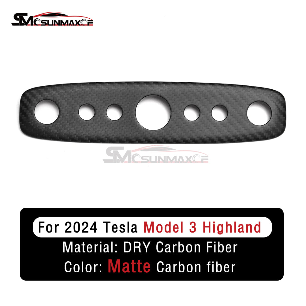 Tesla Model 3 Highland 2024 Real Carbon Fiber Reading Light Switch Panel Cover