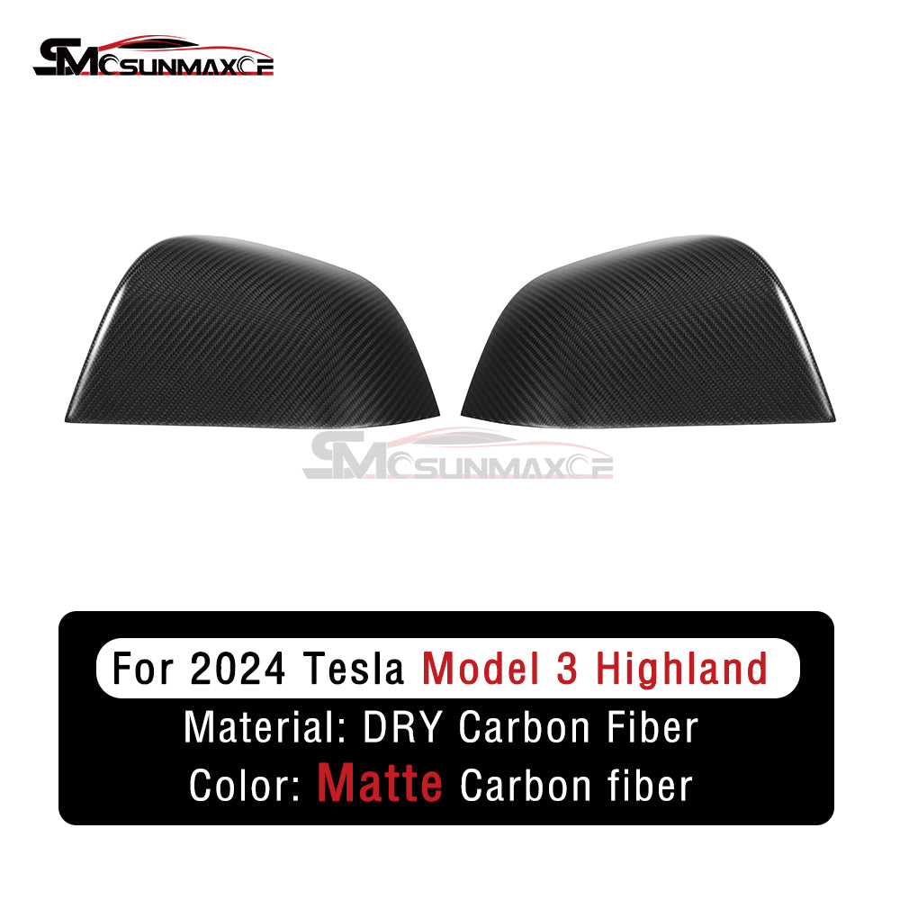 Tesla Model 3 Carbon Fiber Side Mirror Caps (2017-2024)