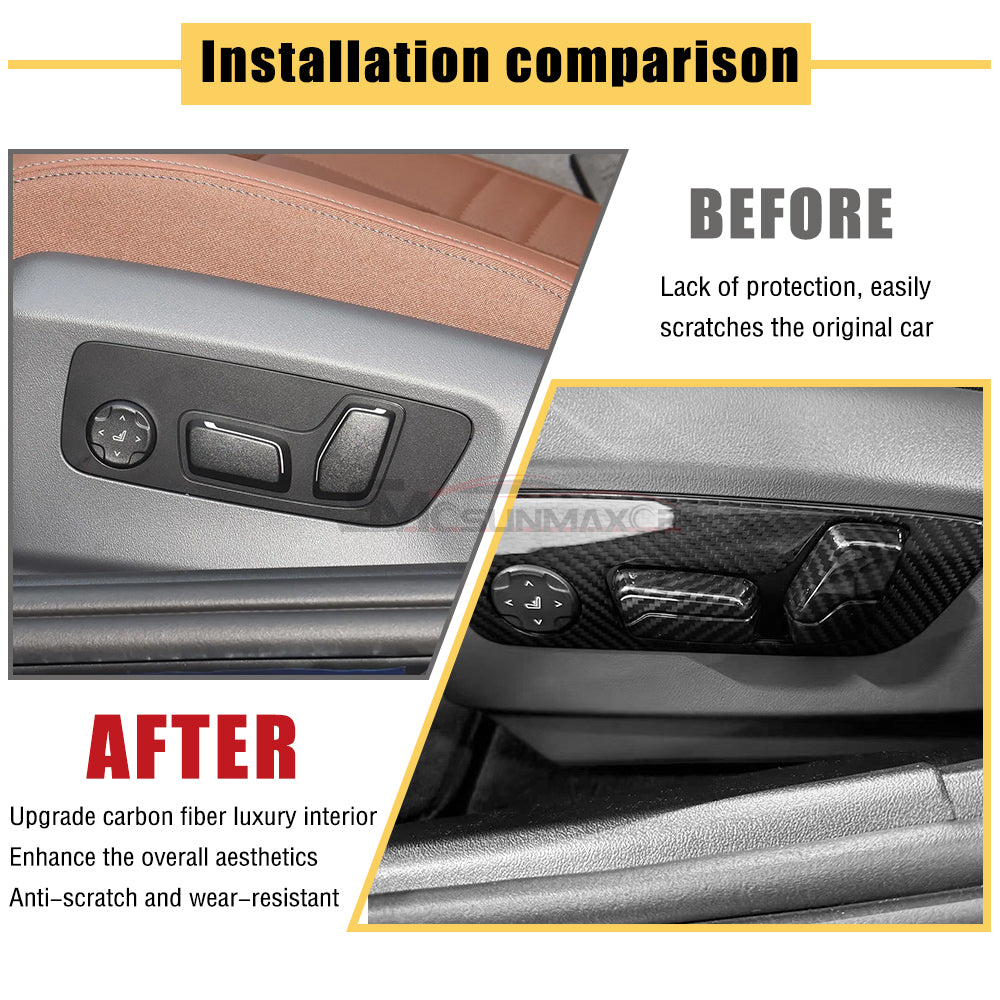 BMW 5 Series G60 Carbon Fiber Seat Adjustment Switch Trim (2024)