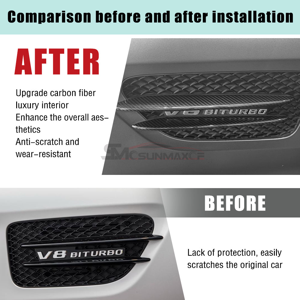 Carbon Fiber Side Fender Air Vent Cover for Mercedes AMG GT/GTS/GTR/GTC (2015-2023)