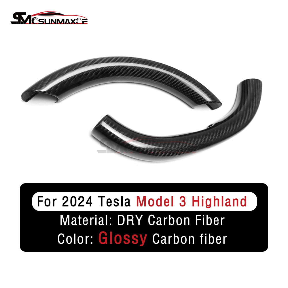Tesla Model 3 Highland 2024 Real Carbon Fiber Steering Wheel Cover