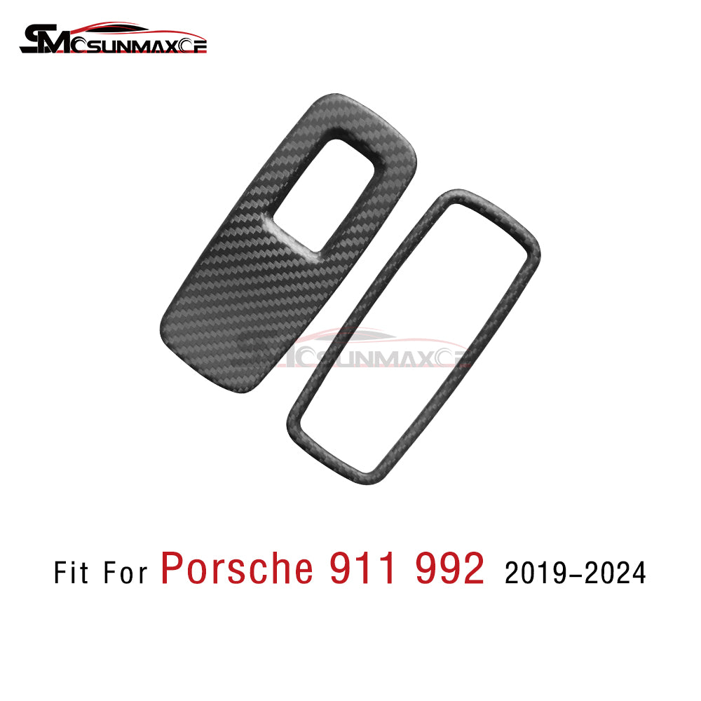 Carbon Fiber Window Lift Switch Decals for Porsche 911 992 (2019-2024)