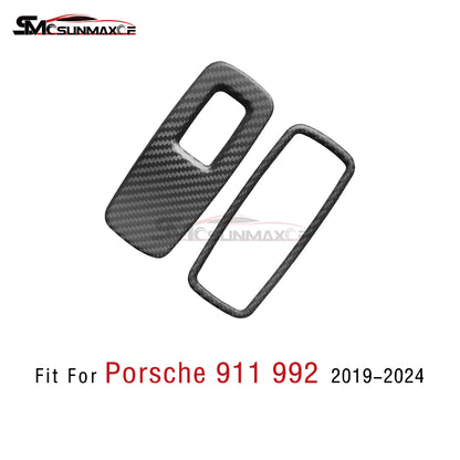 Carbon Fiber Window Lift Switch Decals for Porsche 911 992 (2019-2024)