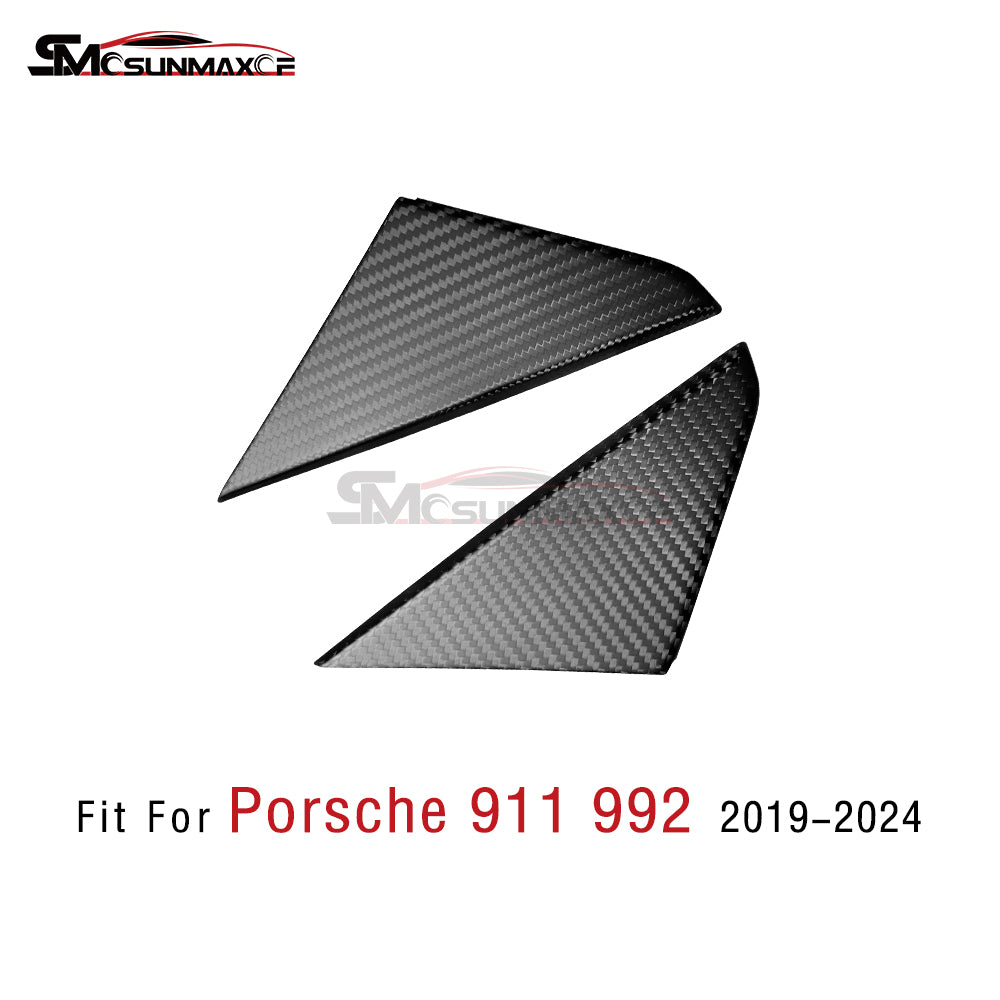 Porsche 911 992 Carbon Fiber A-Pillar Triangle Window Sticker (2019-2024)