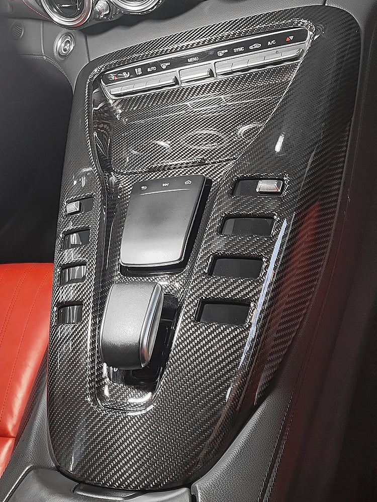 Carbon Fiber Center Console Panel Cover for Mercedes AMG GT/GTS/GTR (2019-2023)