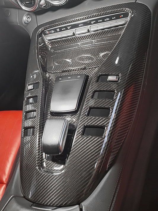 Carbon Fiber Center Console Panel Cover for Mercedes AMG GT/GTS/GTR (2019-2023)