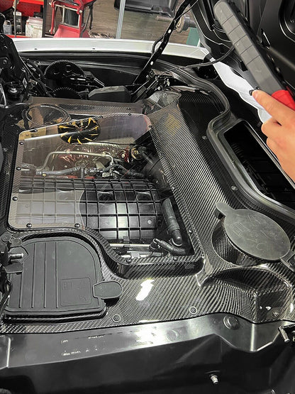 Corvette C8 Convertible Carbon Fiber Rear Engine Bay Hood (2020-2024)