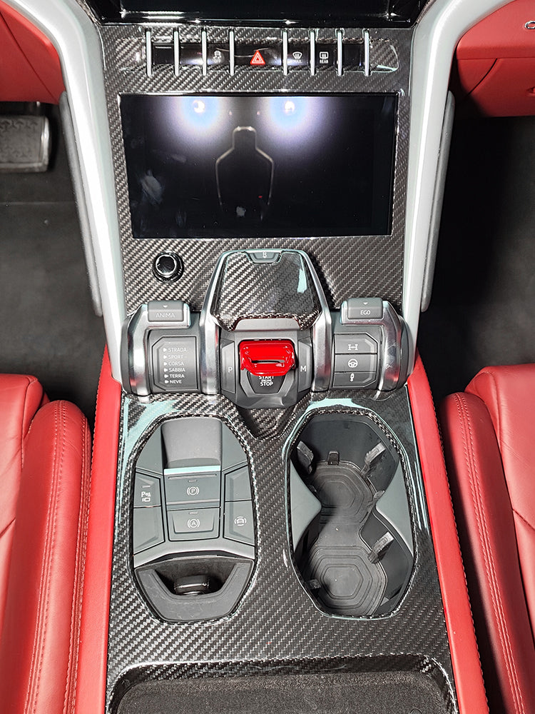 Lamborghini Urus Carbon Fiber Cup Holder Panel Cover (2018-2025)