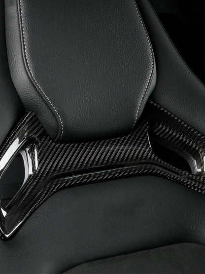 Real Carbon Fiber Seat Headrest Frame Cover for Mercedes AMG GT/GTS/GTR/GTC (2015-2023)