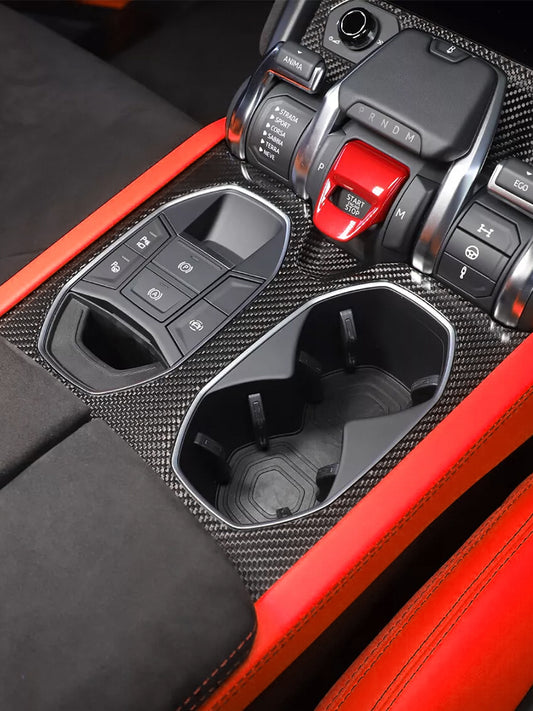 Lamborghini Urus Carbon Fiber Cup Holder Frame Cover (2018-2025)