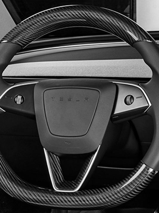 Tesla Model 3 Highland 2024 Real Carbon Fiber Steering Wheel Cover
