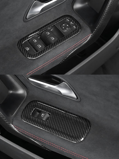 Mercedes-Benz CLA C118 W177 V177 A35 A45 Carbon Fiber Window & Trunk Button Frame Cover