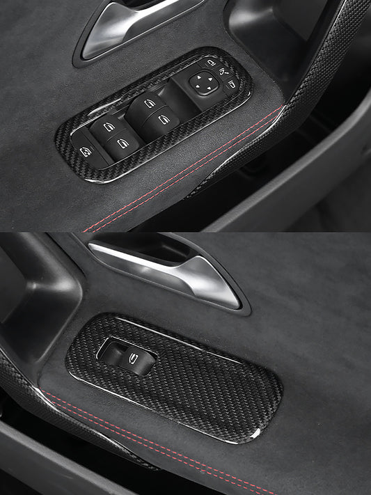 Mercedes-Benz CLA C118 W177 V177 A35 A45 Carbon Fiber Window & Trunk Button Frame Cover