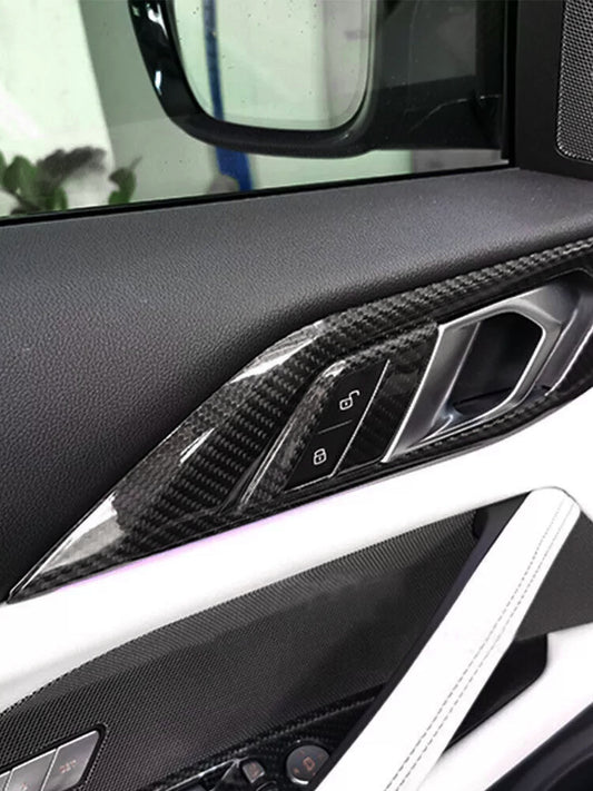 BMW 4 Series G22 G23 G24 Carbon Fiber Door Handle Frame Cover (2021)