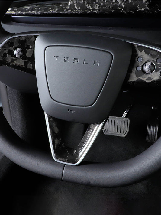 Tesla Model 3 Highland 2024 Forged Carbon Fiber Steering Wheel Trim Cover