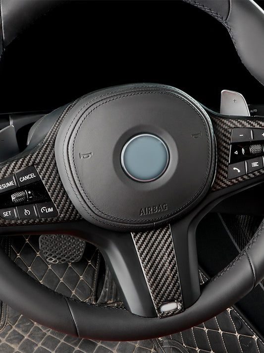 BMW 3-8 Series G20 G22 G28 G30+ Carbon Fiber Steering Wheel Trim (2021)