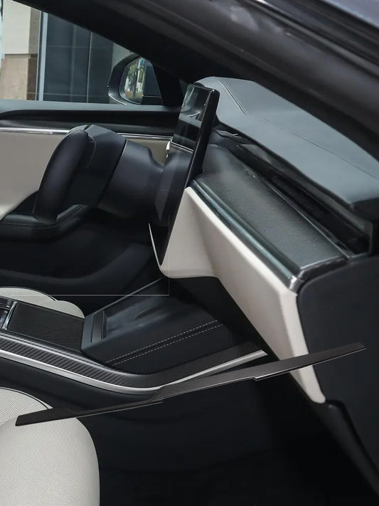 Tesla Model S/X 2021-2023 LHD Carbon Fiber Dashboard Strips & Center Console Trim