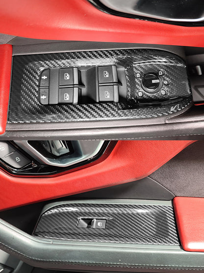 Lamborghini Urus Carbon Fiber Window Switch Panel Covers (2018-2025, 4pcs)