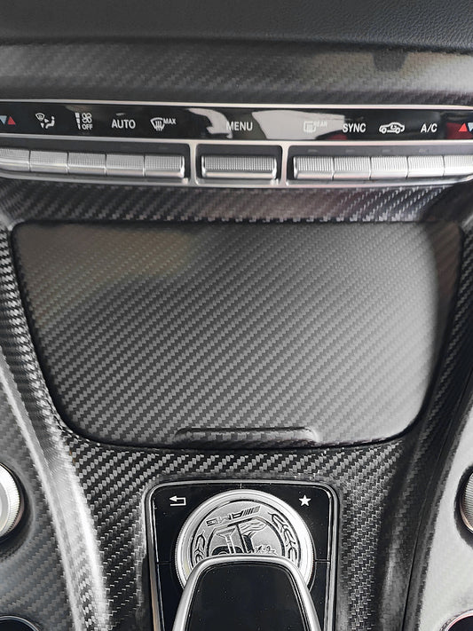 Real Carbon Fiber Center Console Cup Holder Cover for Mercedes AMG GT/GTS/GTR (2015-2023)