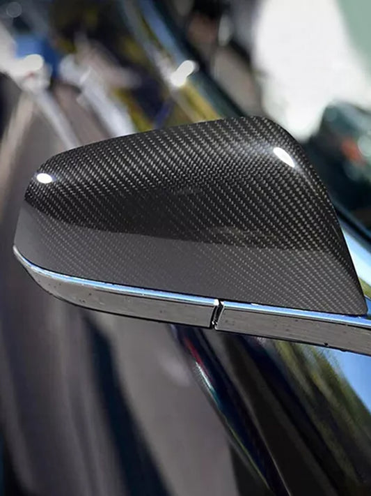 Tesla Model S/X 2021-2023 Real Carbon Fiber Side Mirror Caps