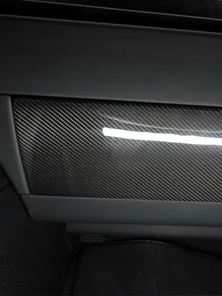 Tesla Model 3 Highland 2024 LHD Carbon Fiber Passenger Side Glove Box Panel Cover Trim