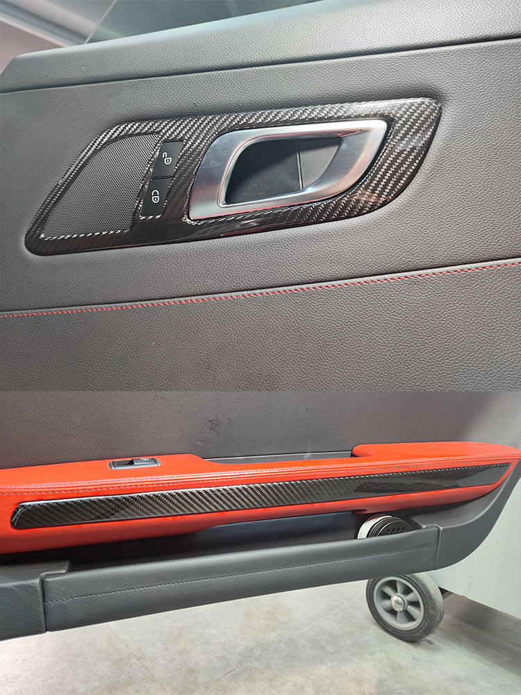 Real Carbon Fiber Interior Door Panel Trim Handle Covers for Mercedes AMG GT/GTS/GTR (2019-2023)