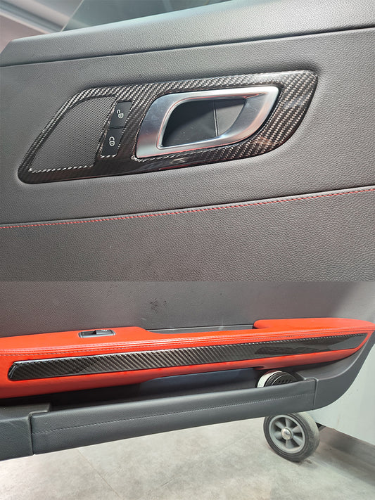 Real Carbon Fiber Interior Door Panel Trim Handle Covers for Mercedes AMG GT/GTS/GTR (2019-2023)