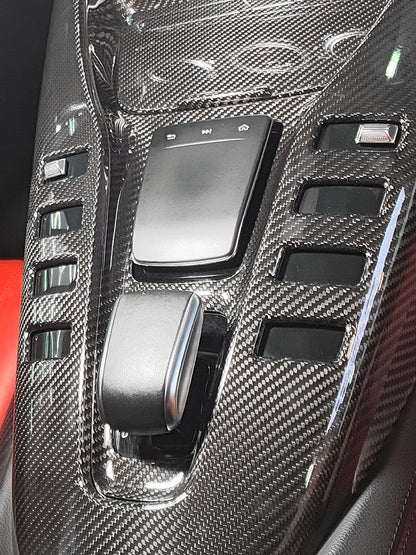 Carbon Fiber Center Console Panel Frame Cover for Mercedes AMG GT/GTS/GTR (2019-2023)