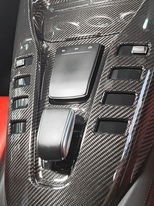 Carbon Fiber Center Console Panel Frame Cover for Mercedes AMG GT/GTS/GTR (2019-2023)