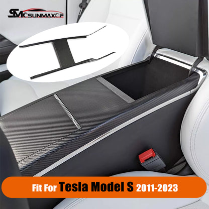 Tesla Model S 2021-2023 Real Carbon Fiber Center Console Panel Frame Cover Trim