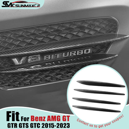 Carbon Fiber Side Fender Air Vent Cover for Mercedes AMG GT/GTS/GTR/GTC (2015-2023)