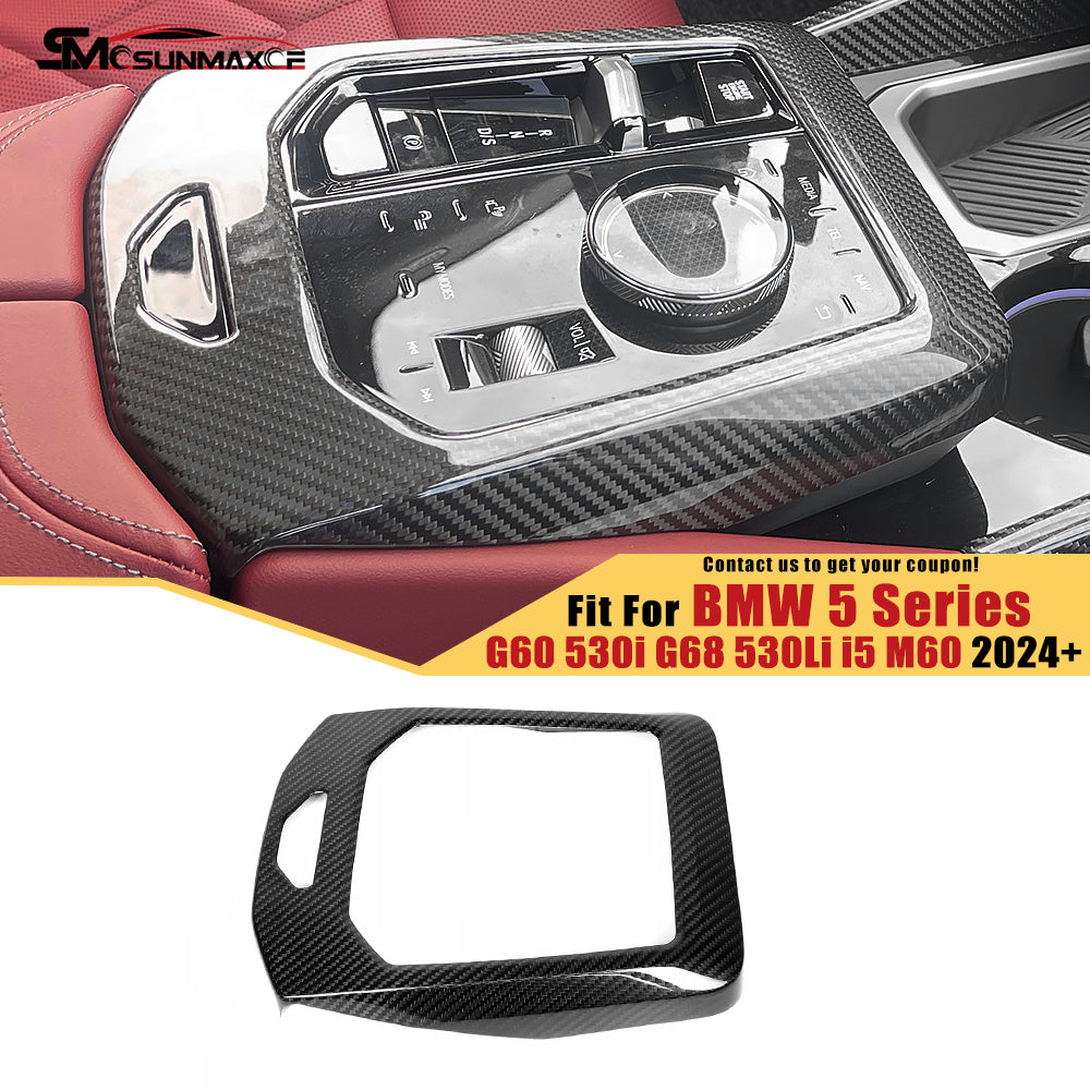 BMW 5 Series i5 M60 G60 G68 Carbon Fiber Center Console Panel Trim (2024)