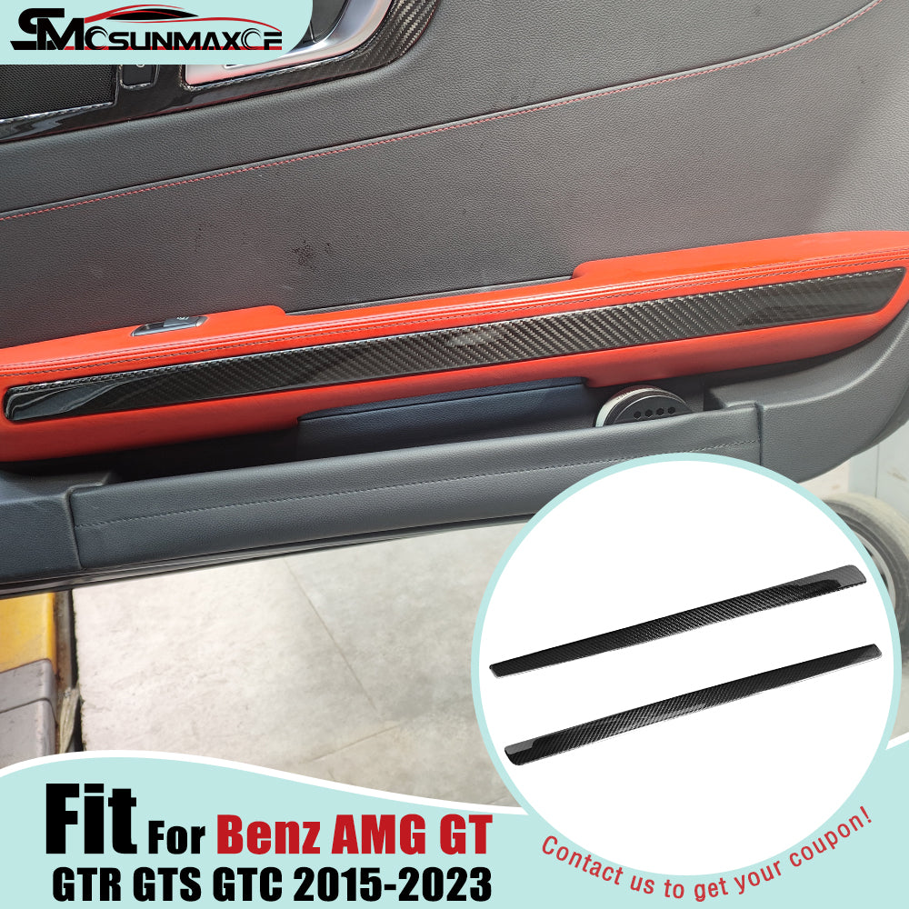 Carbon Fiber Door Panel Strip Covers for Mercedes AMG GT/GTS/GTR (2015-2023)