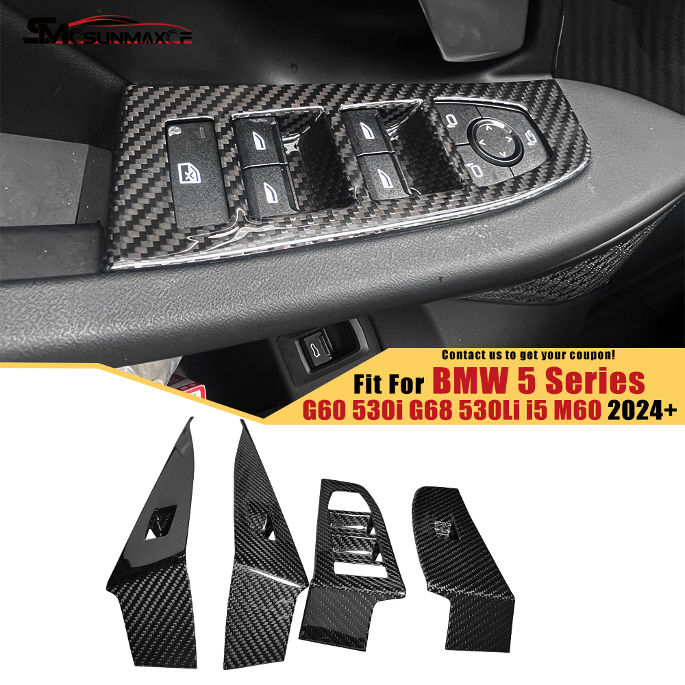 BMW 5 Series G60 G68 i5 Carbon Fiber Window Switch Panel Cover (2024)