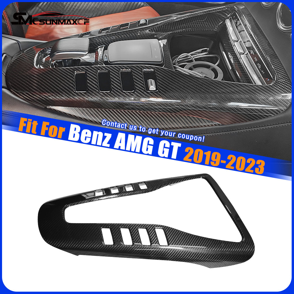 Carbon Fiber Center Console Panel Cover for Mercedes AMG GT/GTS/GTR (2019-2023)