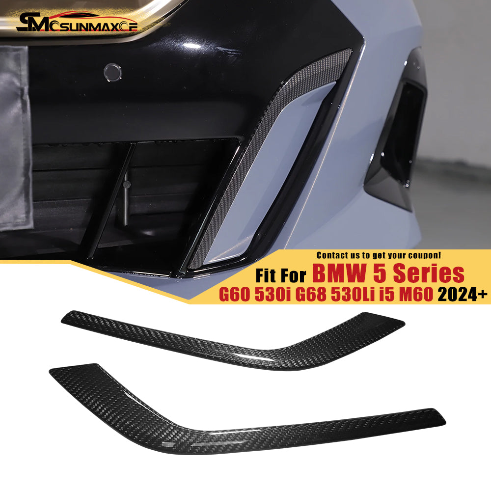 BMW 5 Series G60 Carbon Fiber Front Bumper Trim (2024+)
