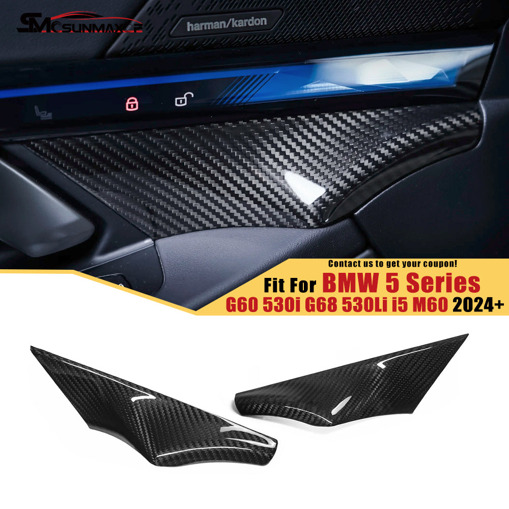 BMW 5 Series i5 M60 G60 G68 530i 530Li Carbon Fiber Front Door Panel Trim (2024)