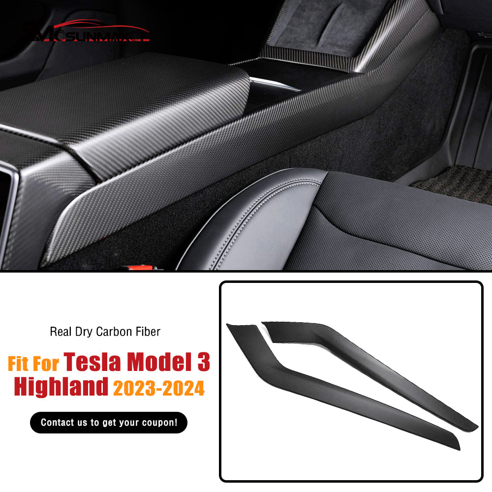 Tesla Model 3 Highland 2024 Carbon Fiber Center Console Gear Shift Side Trim Panel