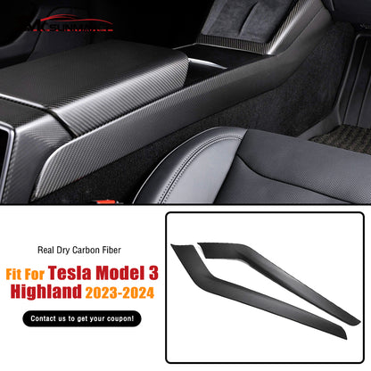 Tesla Model 3 Highland 2024 Carbon Fiber Center Console Gear Shift Side Trim Panel