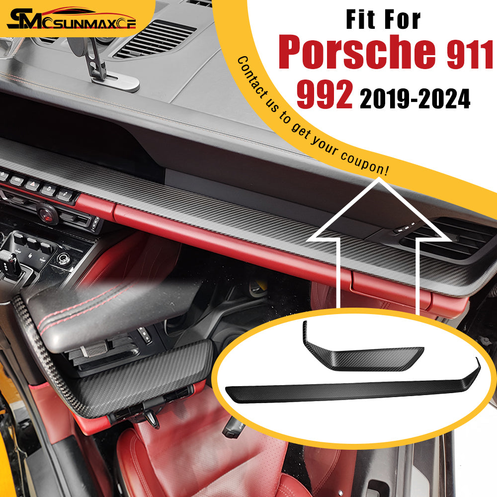 Porsche 911 992 Carbon Fiber Center Console Cover (2019-2024)