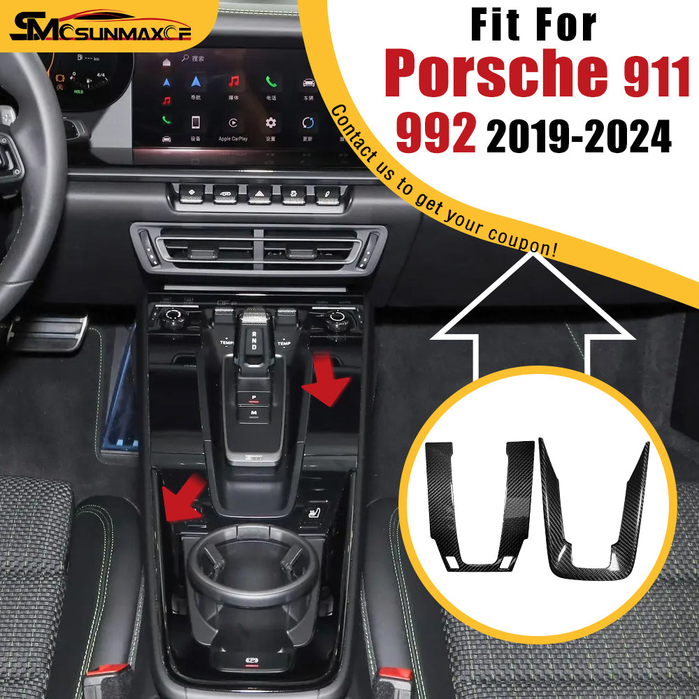 Porsche 911 992 Carbon Fiber Center Console Sticker (2019-2024)