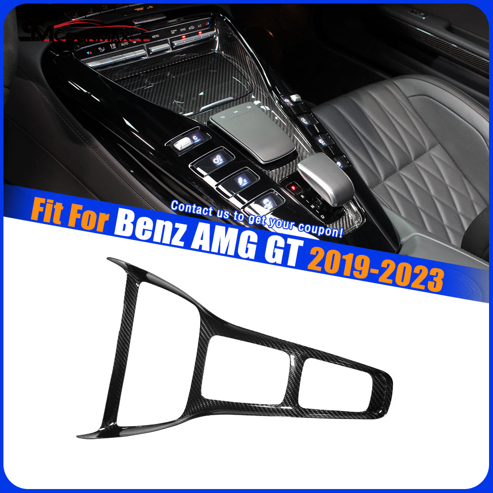 Carbon Fiber Center Console Panel Frame Cover for Mercedes AMG GT/GTS/GTR (2019-2023)