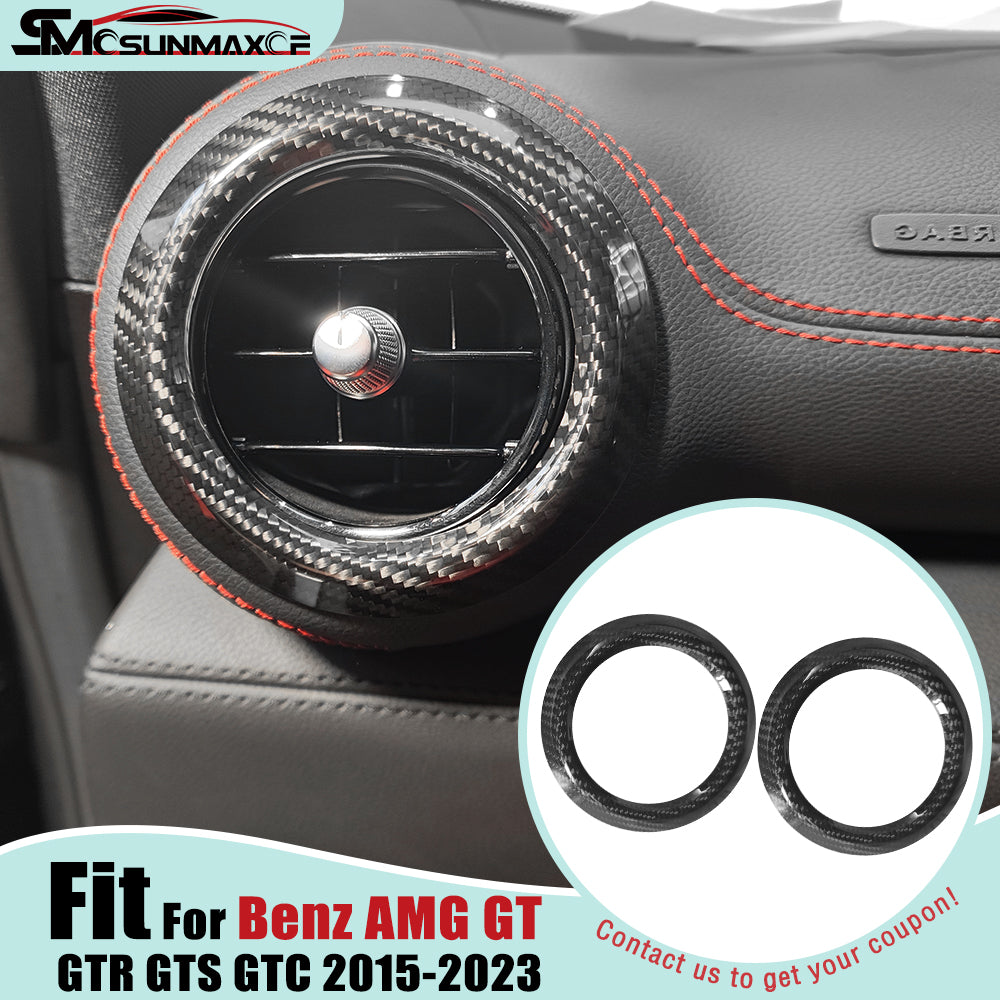 Real Carbon Fiber Dashboard Air Outlet Vent Ring Cover for Mercedes AMG GT/GTS/GTR (2015-2023)