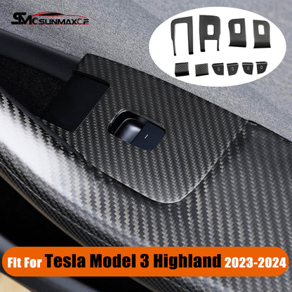 Tesla Model 3 Highland 2024 Carbon Fiber Window Switch Cover Trim (10PCS)