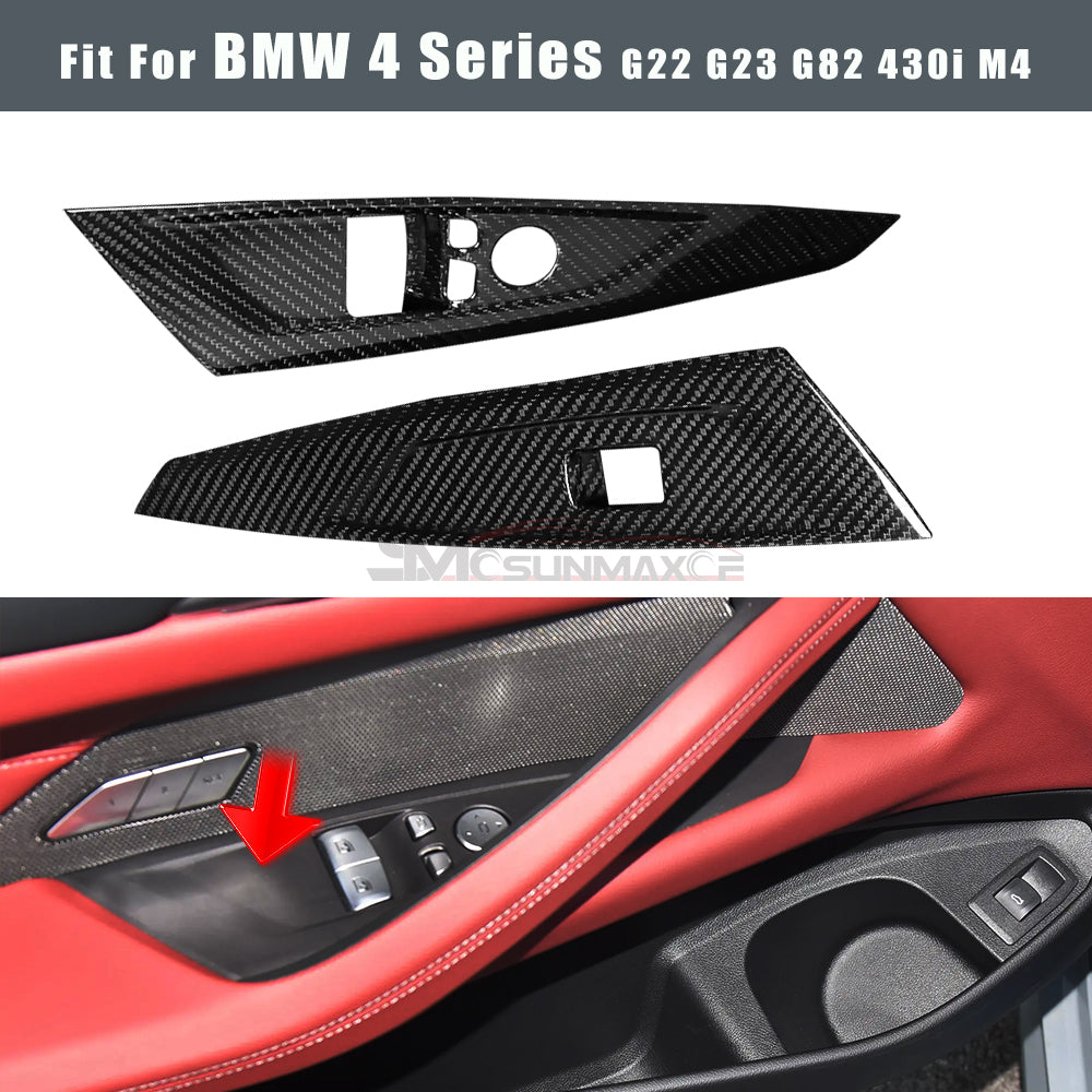 BMW 4 Series G22 Carbon Fiber Window Switch Panel Cover